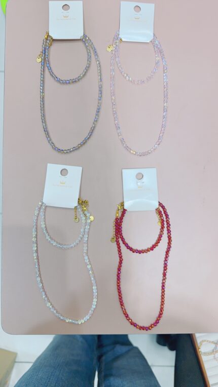 Colar e pulseira de aço